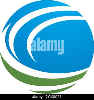 C letter wave Logo Template vector illustration Stock Vector