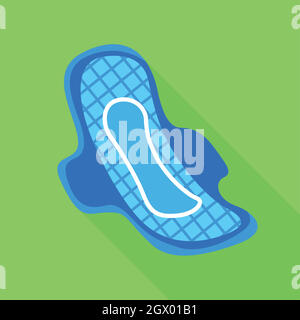 Sanitary napkin icon, flat style Stock Vector