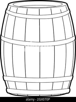 Wine barrel icon outline vector. Wooden beer. Cask whiskey Stock Vector ...