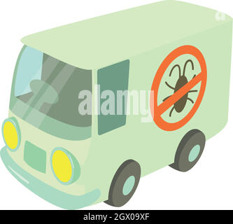 Disinfection car icon, cartoon style Stock Vector