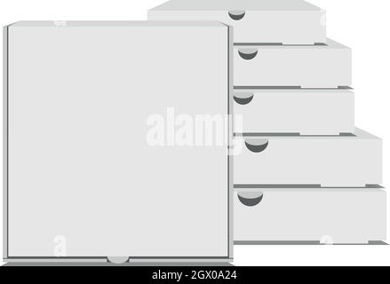 Pizza boxes icon, realistic style Stock Vector