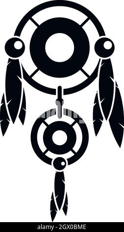 Native american dreamcatcher icon, simple style Stock Vector