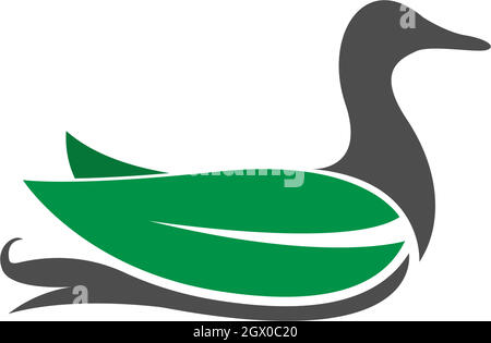 Duck icon logo design concept template illustration Stock Vector
