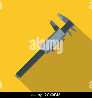 Stainless steel caliper icon, flat style Stock Vector