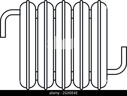 Iron central heating battery icon, outline style Stock Vector