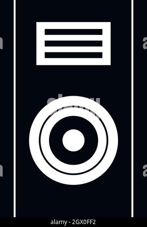 simple classic audio sound speaker icon max volume closer waves vector ...