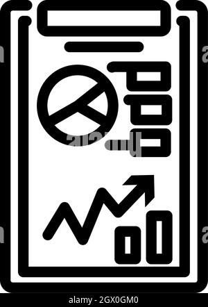 Writing Tablet With Analytics Chart Icon Stock Vector