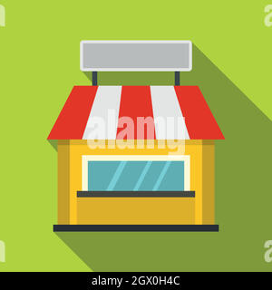 Shop building facade with signboard icon Stock Vector