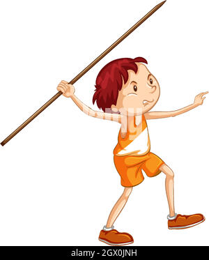 Track and Field Athlete and Javelin Clipart Stock Vector Image & Art ...