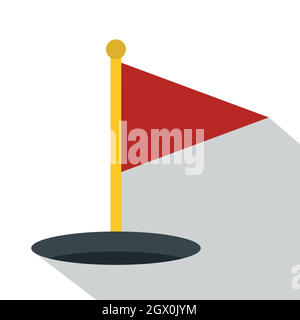 Golf flag with ball. Flat style design - vector Stock Vector Image ...