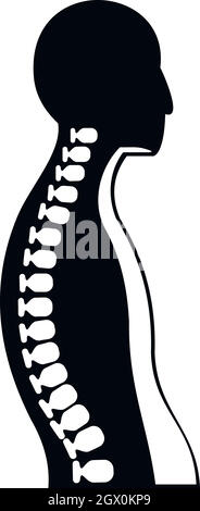 Human spine icon, simple style Stock Vector