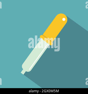 Color picker pipette icon, flat style Stock Vector