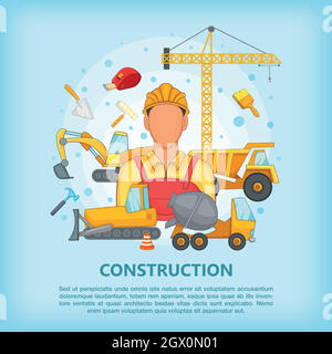 Building process concept erector, cartoon style Stock Vector Image ...