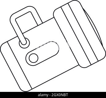 Flashlight icon, outline style Stock Vector