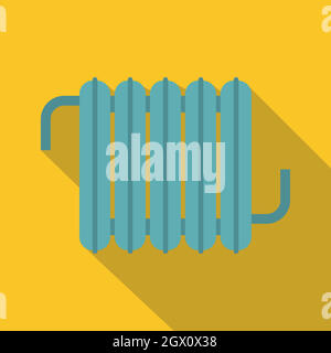 Retro iron central heating battery icon flat style Stock Vector
