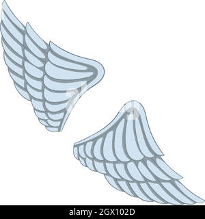 Wings icon, cartoon style Stock Vector