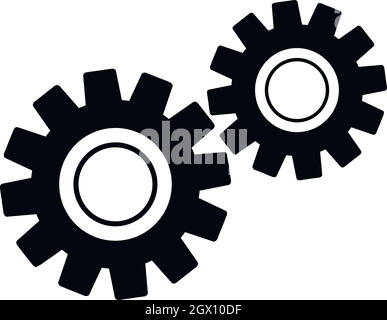 Two gears icon, simple style Stock Vector
