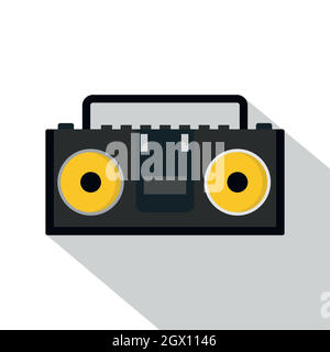 Vintage tape recorder for audio cassettes icon Stock Vector