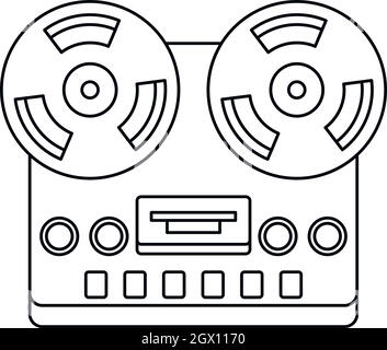 Analog stereo open reel tape deck recorder icon Stock Vector