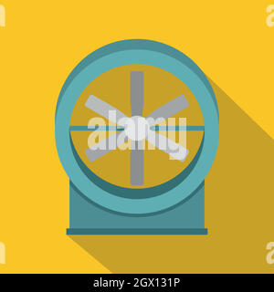 Metal electric fan icon, flat style Stock Vector