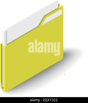 Folder icon, isometric style Stock Vector