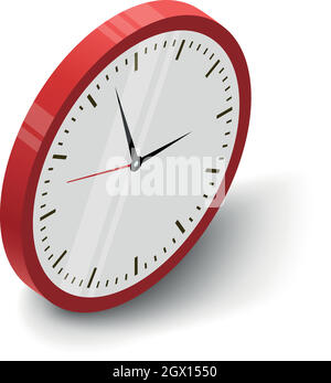 Wall clock icon, isometric style Stock Vector