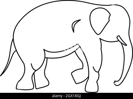Indian elephant icon. Outline indian elephant vector icon color flat ...