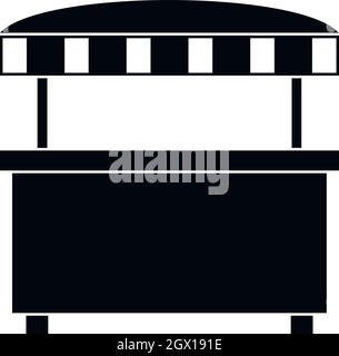 Street stall with awning icon, simple style Stock Vector