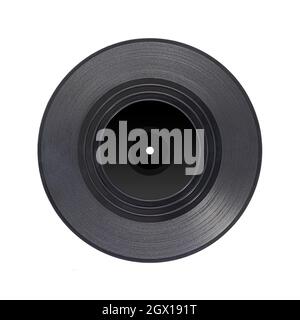 Old, retro vinyl 45 RPM record,  isolated on white background Stock Photo