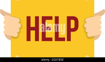 Help icon, flat style Stock Vector