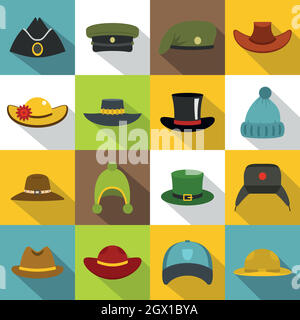 Headdress icons set, flat style Stock Vector Image & Art - Alamy