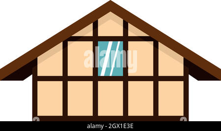 German house icon, flat style Stock Vector