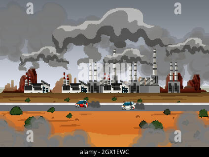 Factory pollution icon. industrial pollution sign. air pollution canvas  prints for the wall • canvas prints gasses, manufacture, pictogram |  myloview.com