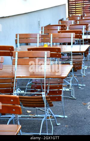 closed beer garden Stock Photo