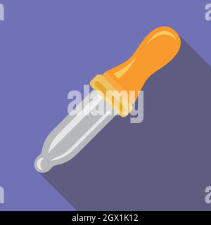 Color picker pipette icon, flat style Stock Vector