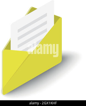 Letter icon, isometric style Stock Vector