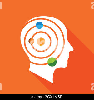 Science brain icon, flat style Stock Vector