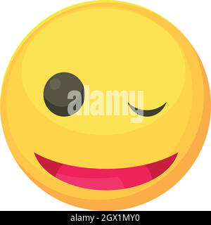 Vector Emoji Yellow Smiley Winking Face With Eyes And Mouth On White Background Funny Cartoon Emoji Icon 3d Illustration For Chat Or Message Stock Vector Image Art Alamy
