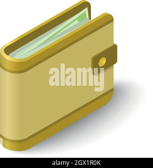 Wallet icon, isometric style Stock Vector