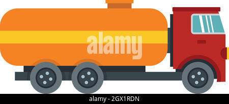 Tanker truck icon, flat style Stock Vector