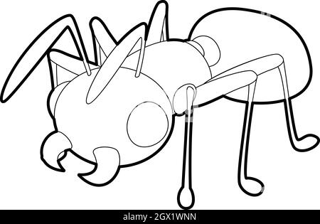 Ant icon, outline style Stock Vector