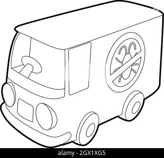 Disinfection car icon, outline style Stock Vector