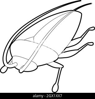 Cockroach icon, outline style Stock Vector