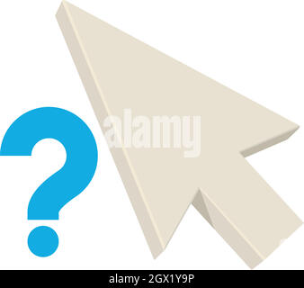 Cursor question icon vector blue circle isolated on white background ...