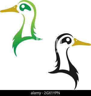 Duck icon logo design concept template illustration Stock Vector