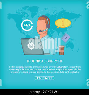 Customer help. Tech support. Cartoon vector illustration. Feedback ...