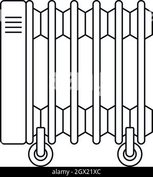 Electric oil heater icon, outline style Stock Vector