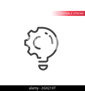 Lightbulb with gear line vector icon Stock Vector