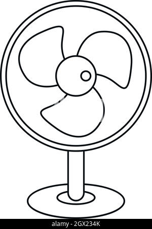 Electric table fan icon, outline style Stock Vector
