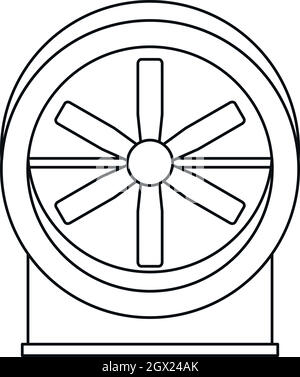 Fan with twist mechanism icon, outline style Stock Vector